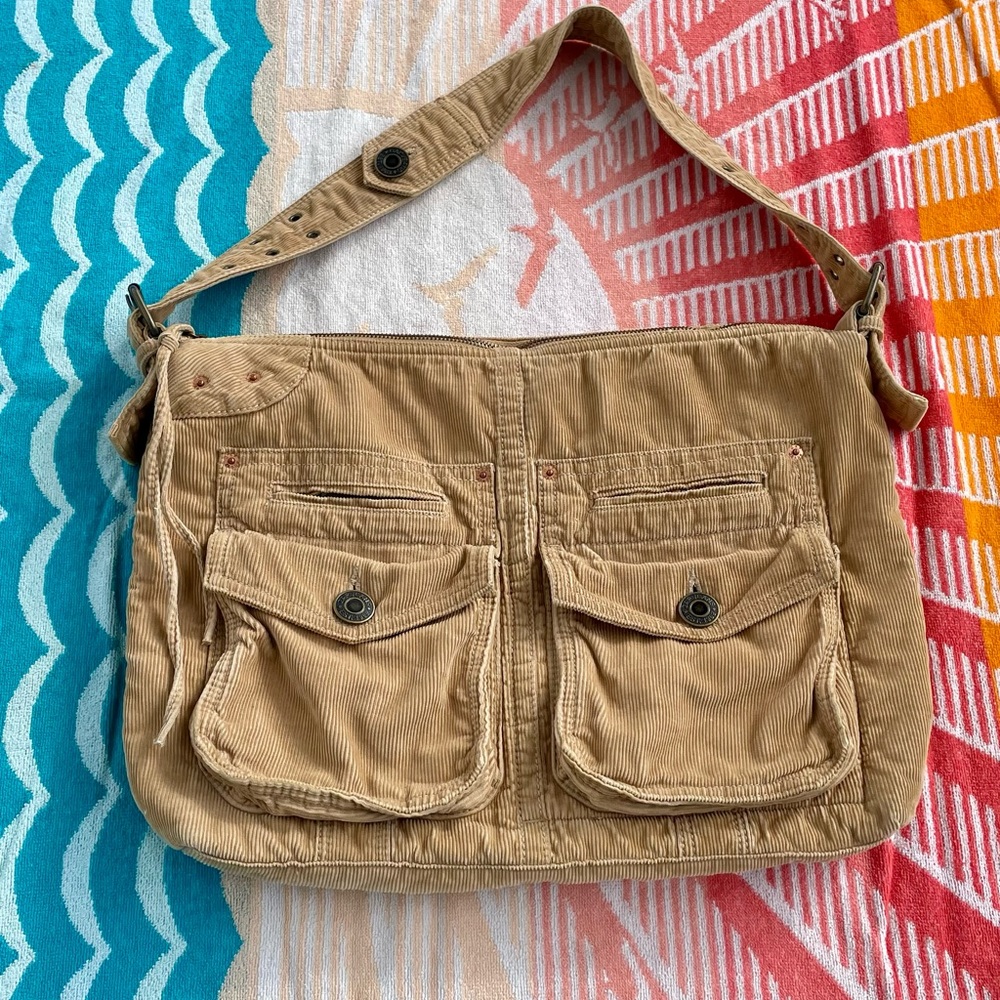 GAP large tan corduroy purse